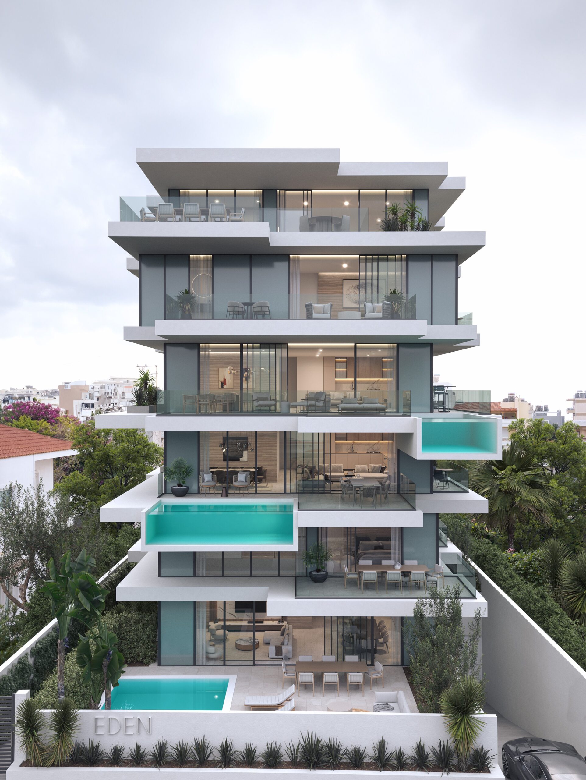 Project Eden AVATON πολυτελής κατοικία με σύγχρονη πρόσοψη και γυάλινες όψεις